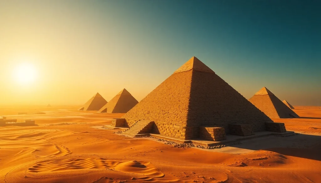 Discover the majestic pyramids of Egypt, highlighting their grandeur and historical significance.