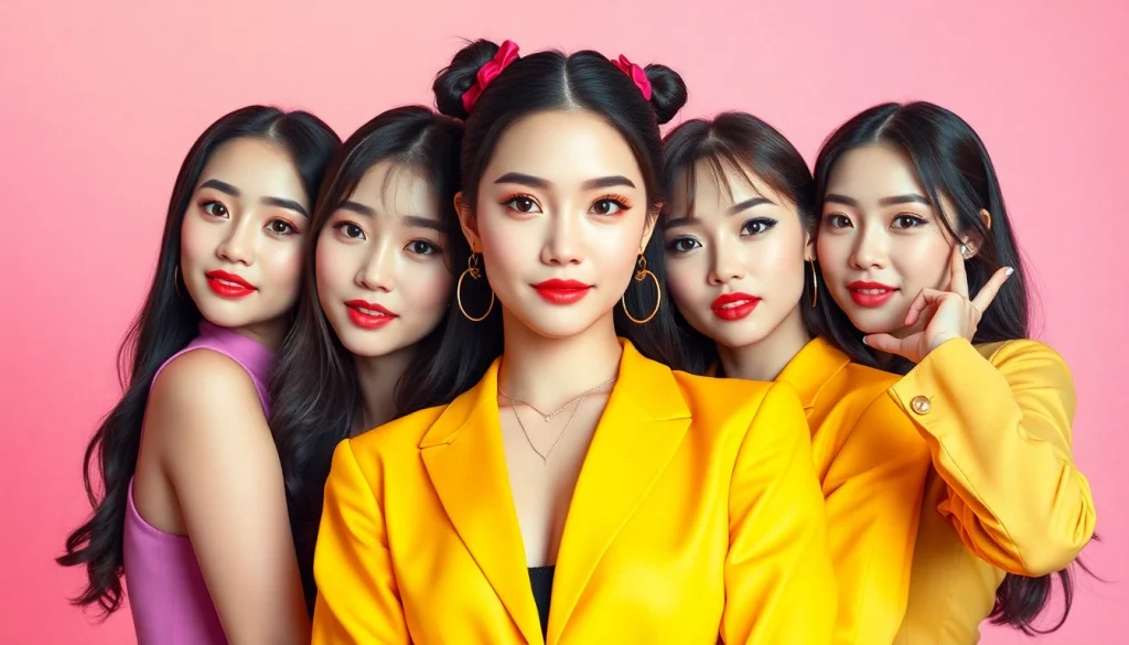 Engaging portrait of blackpink members showcasing their unique styles and personalities.