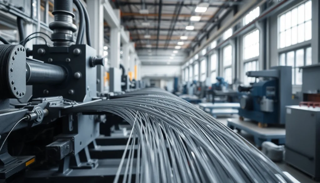 Wire Manufacturer producing high-quality steel wires in a modern facility.