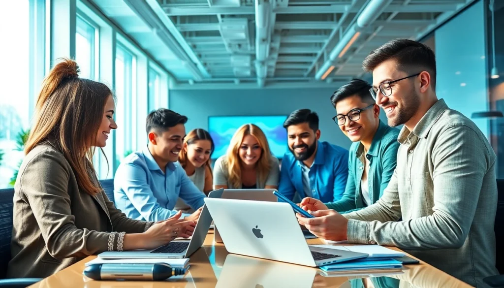 Delivering exceptional Managed it service with a diverse team collaborating in a modern workspace.