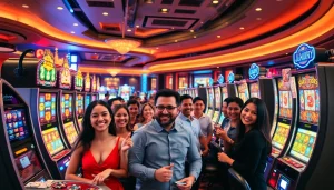 Experience the excitement at a vibrant slot depo 5k casino scene filled with colorful machines.