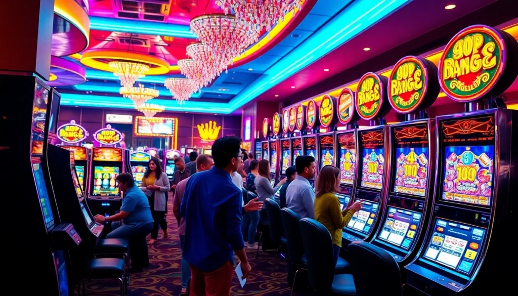 Menangkan slot deposit 1000 dengan suasana kasino yang meriah dan pemain yang antusias.