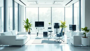 zirvegrupbilgisayar teknolojik ürünlerle modern ofis ortamı sunarak profesyonelliği yansıtıyor.