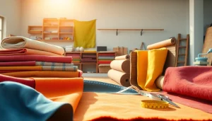 Bekijken van goedkope canvas stoffen in een ontspannen studio-omgeving met rijke kleuren.