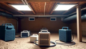 Crawl Space Restoration showcasing a clean environment and effective moisture barriers.