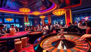 Experience thrilling gameplay at NK88 with vibrant casino elements and energetic ambiance.