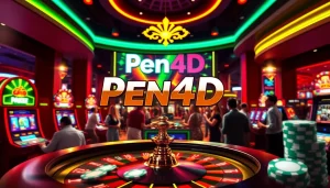 Players enjoying high-energy Pen4D slot game experience with vibrant casino atmosphere.