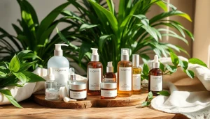 priroidska kozmetika sa prirodnim sastojcima na drvenoj površini