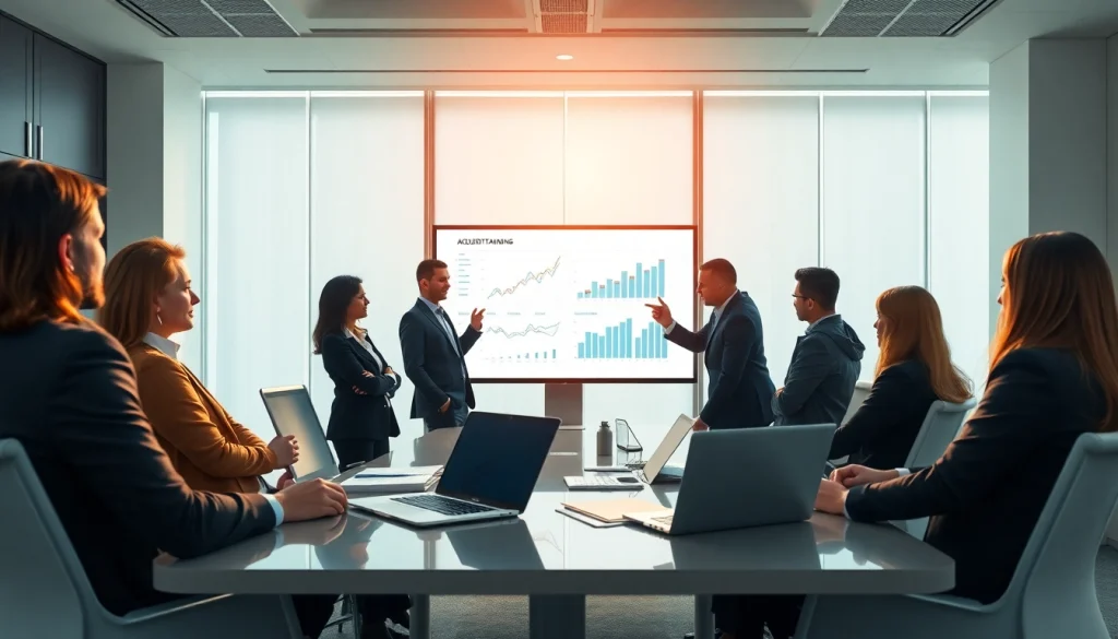 Engaging scene of acquisition planning during a corporate meeting with professionals collaborating.